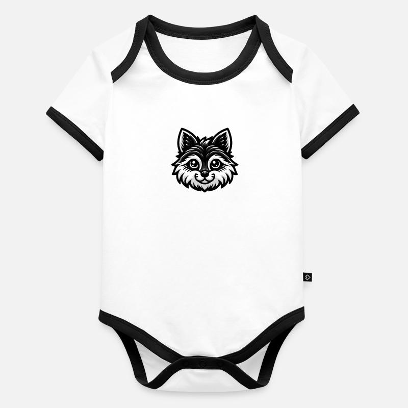 Fuchs Tier Rotfuchs Wald Wildnis Design Baby Bio-Kurzarm-Kontrastbody