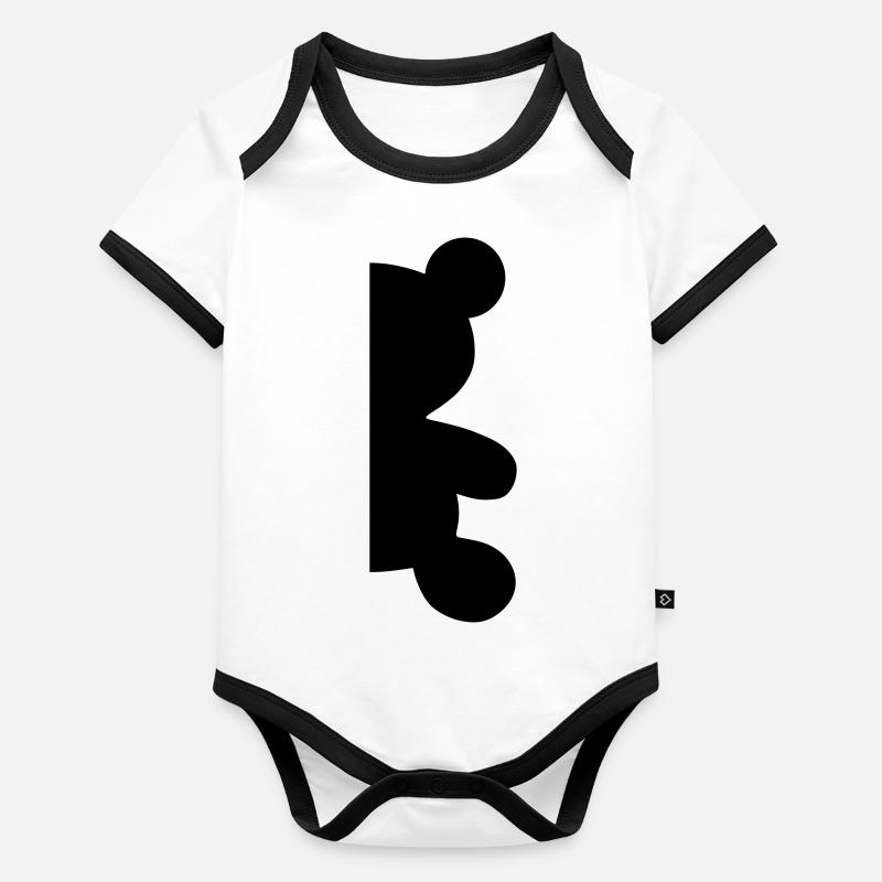 Halber Bär - Baby Bio-Kurzarm-Kontrastbody -