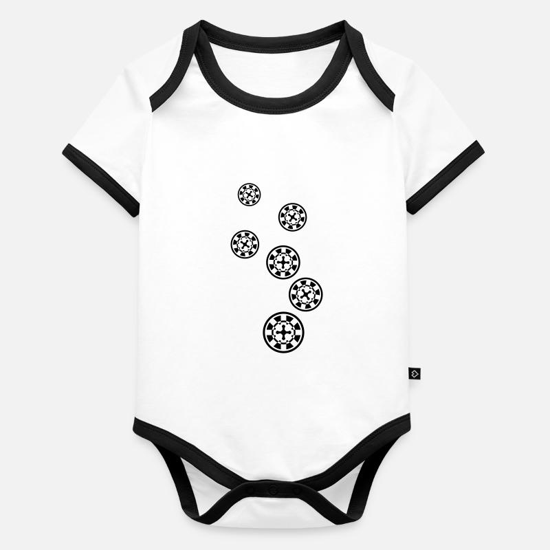 Symbole d’icône de roulette Body Bébé bio contrasté manches courtes