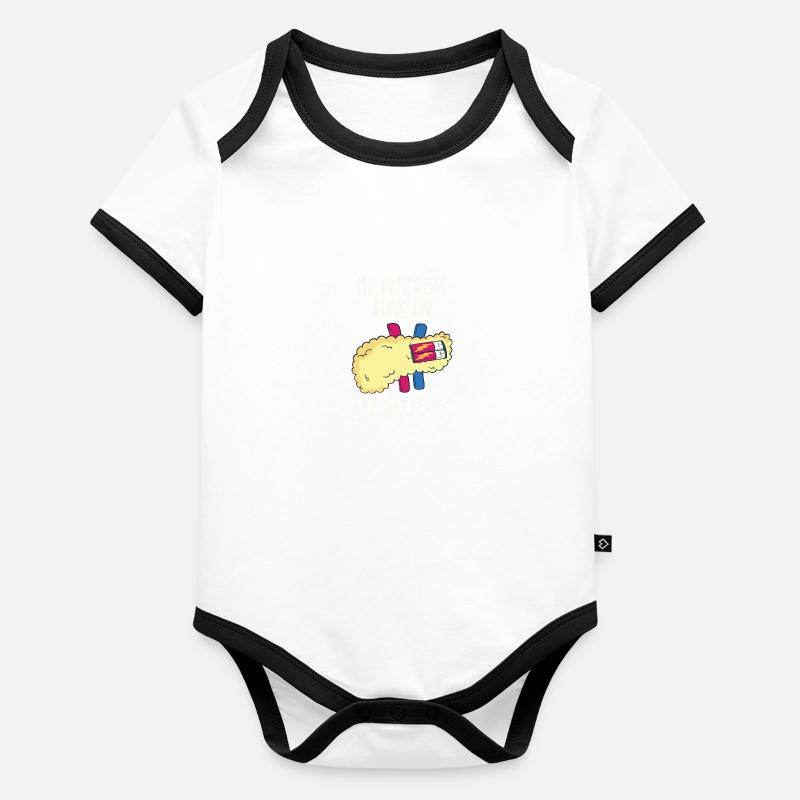 My Pancreas Runs On AAA Batteries Organic Baby Contrasting Bodysuit