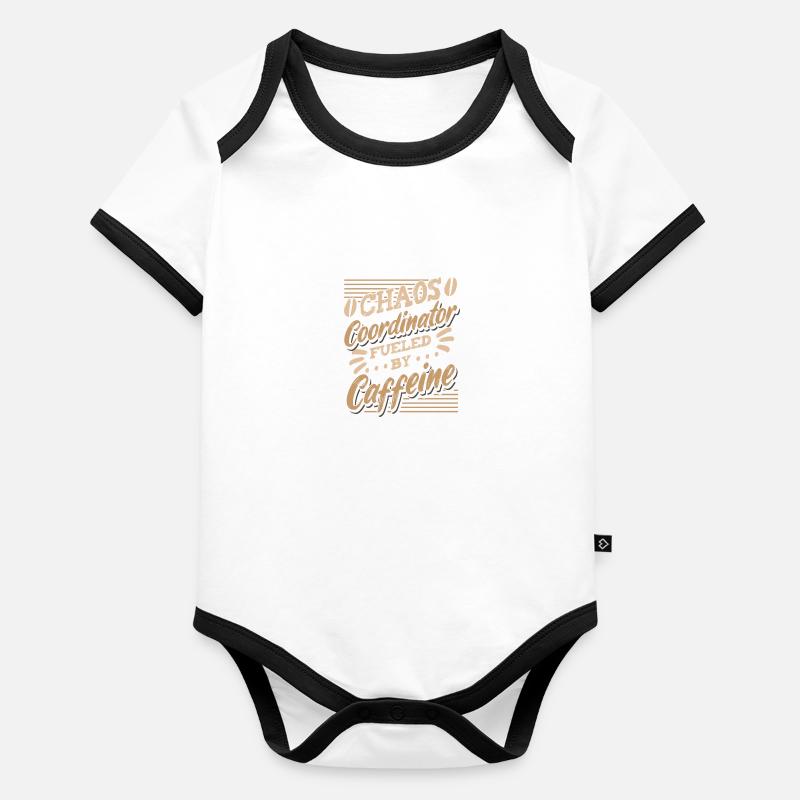 Chaos Coordinator Fueled By Caffeine Baby Bio-Kurzarm-Kontrastbody