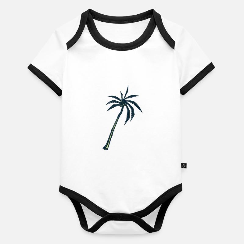 Palm tree Organic Baby Contrasting Bodysuit