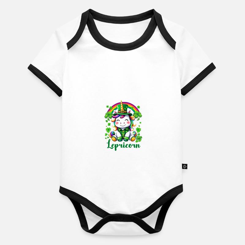 Lepricorn St Patrick's Day Charm and Magic for All Organic Baby Contrasting Bodysuit