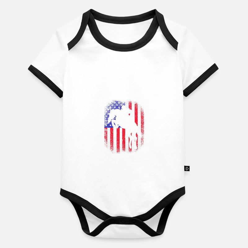 Springreiten Springpferd Baby Bio-Kurzarm-Kontrastbody