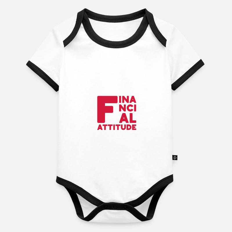 attitude financière Body Bébé bio contrasté manches courtes