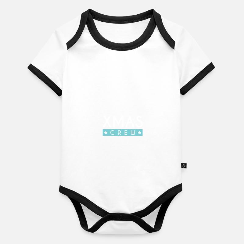 Équipage de Noël Body Bébé bio contrasté manches courtes