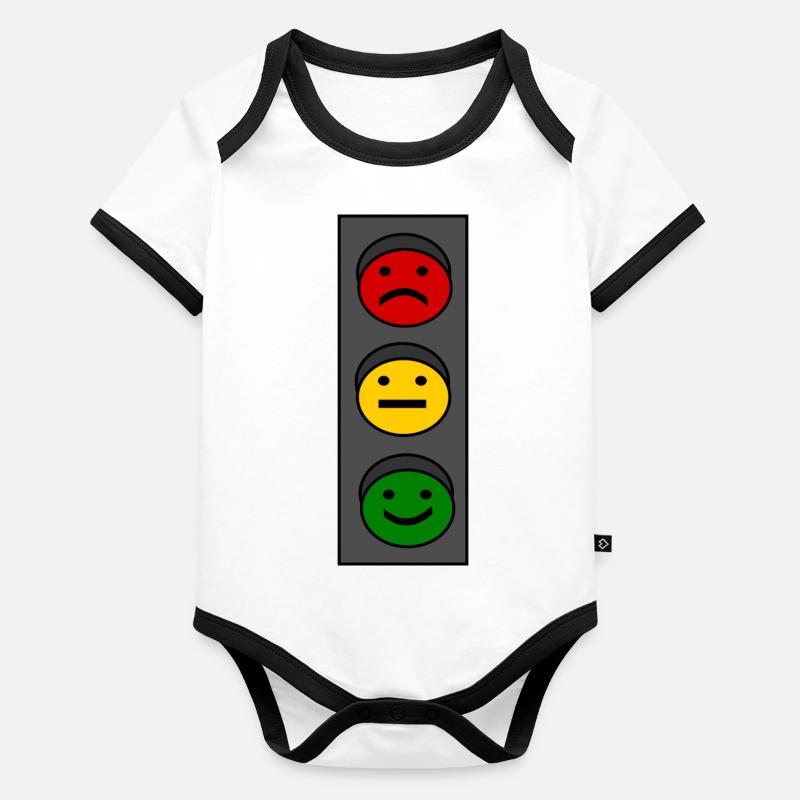 Ampel Emoticons Baby Bio-Kurzarm-Kontrastbody