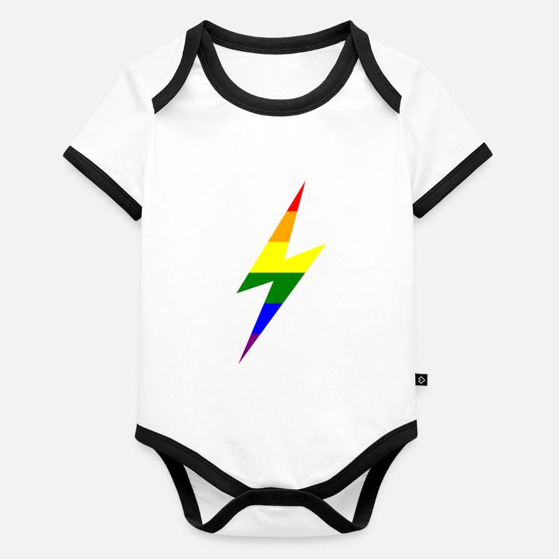 Rainbow Lightning Bolt Organic Baby Contrasting Bodysuit