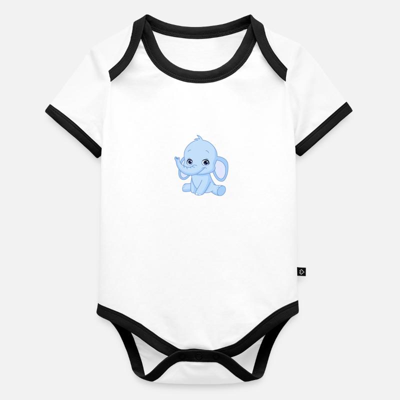 Elefantchen Baby Bio-Kurzarm-Kontrastbody