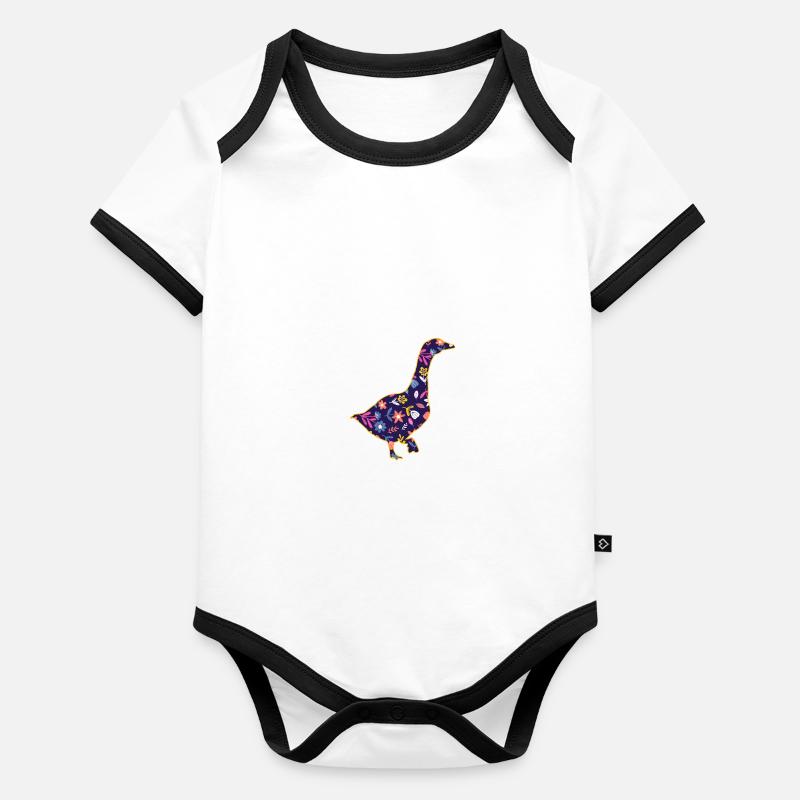 Gans Baby Bio-Kurzarm-Kontrastbody