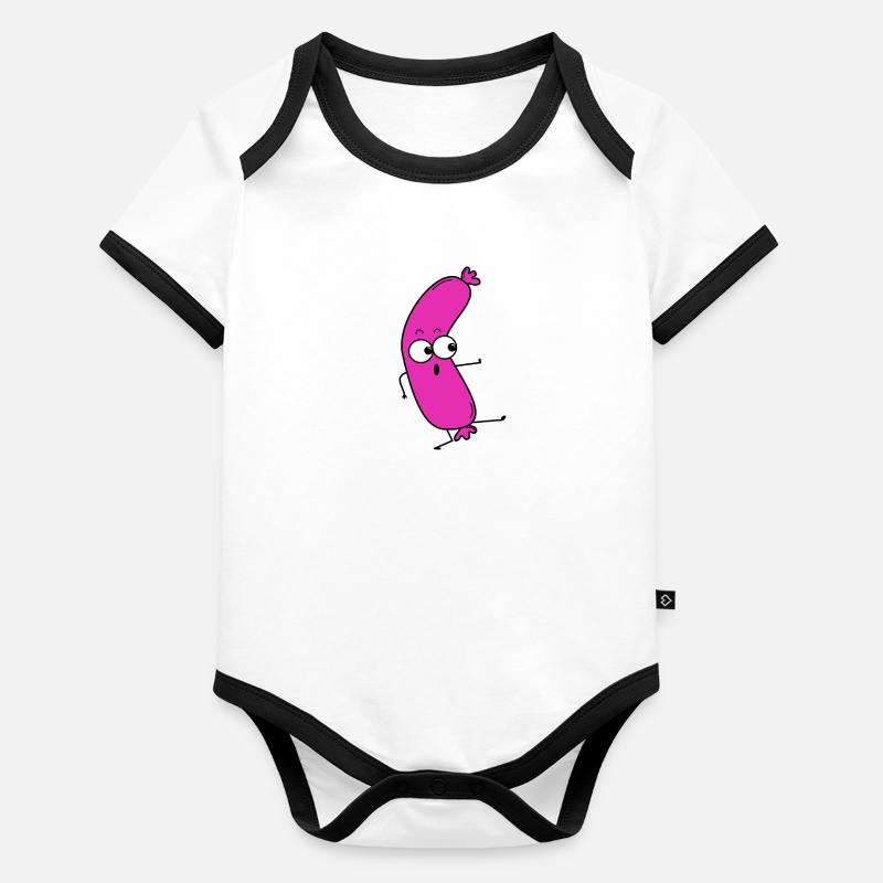 Saucisse Body Bébé bio contrasté manches courtes