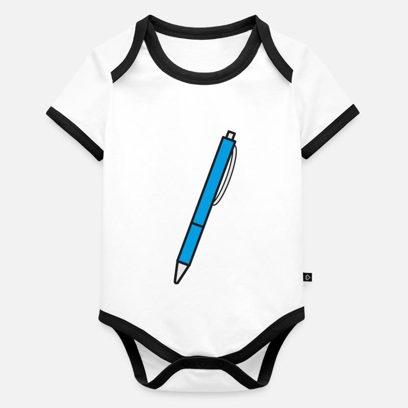 Stylo à bille Écriture Body Bébé bio contrasté manches courtes