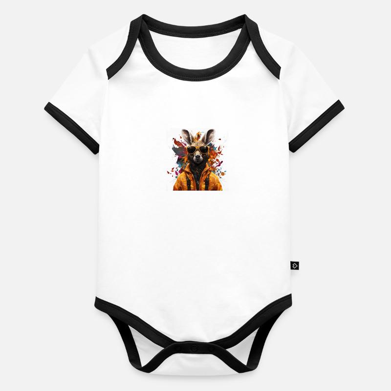 Kangoroo Graffiti Organic Baby Contrasting Bodysuit
