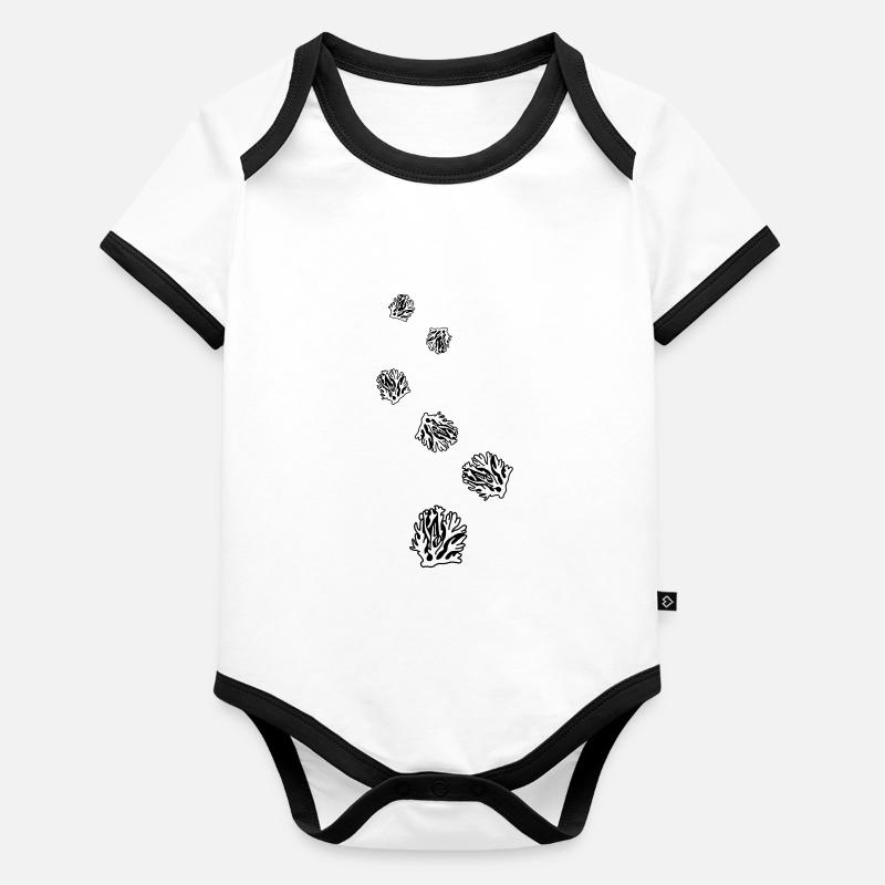 Océan de corail Body Bébé bio contrasté manches courtes