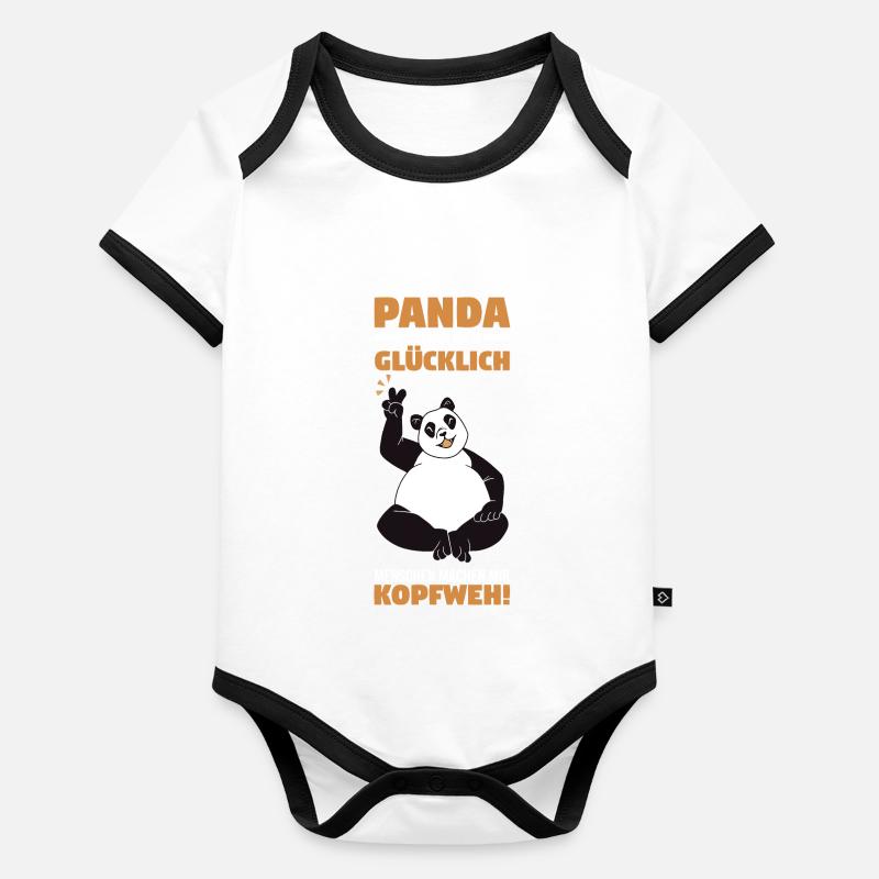 Panda Baby Bio-Kurzarm-Kontrastbody