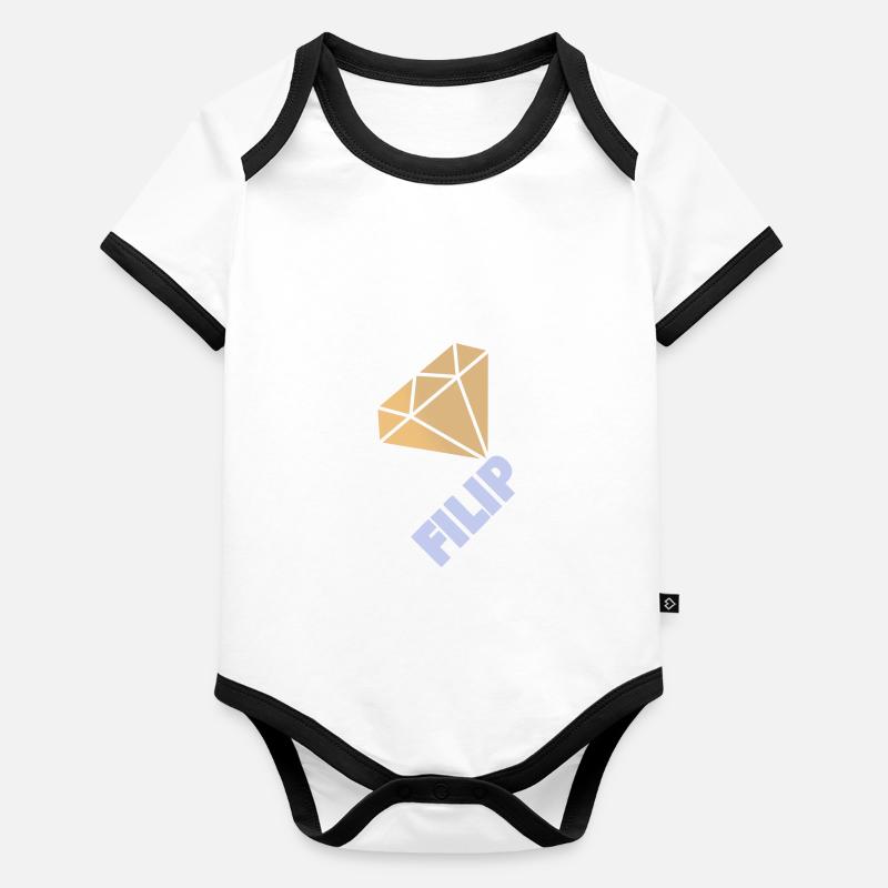 Edel Filip Body Bébé bio contrasté manches courtes