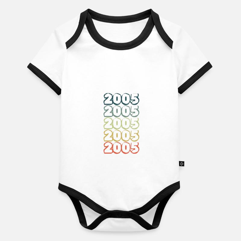 Born in 2005 Organic Baby Contrasting Bodysuit
