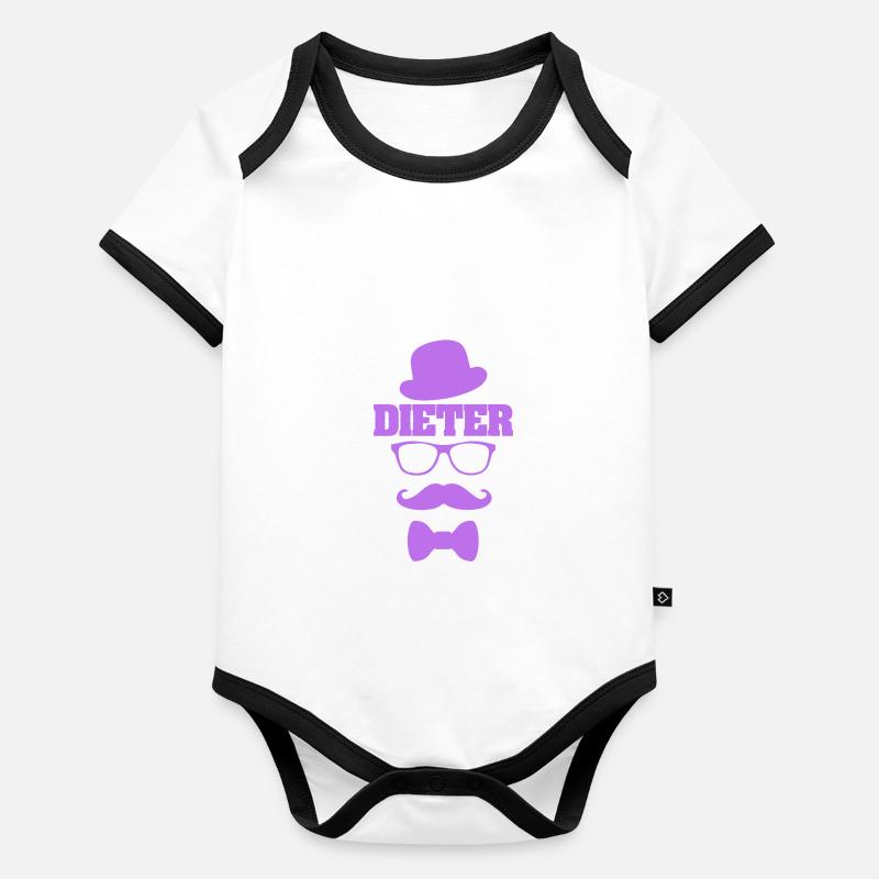 Dieter comme prénom Body Bébé bio contrasté manches courtes