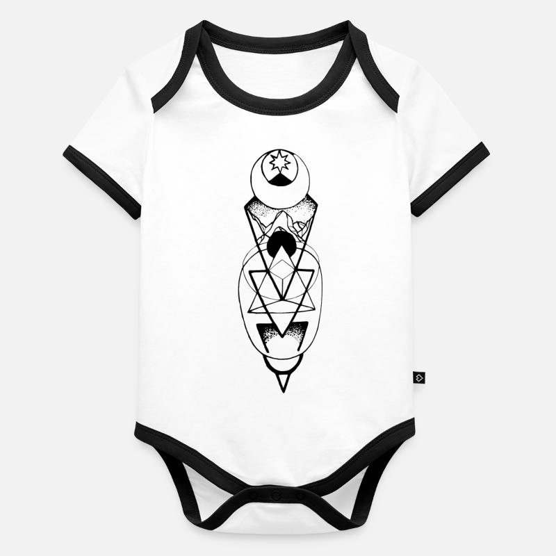 géométrique Body Bébé bio contrasté manches courtes