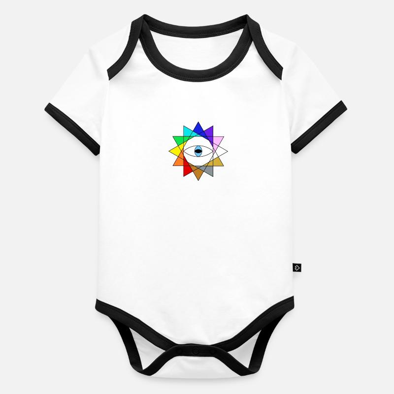 Dodeka Star Third Eye 12 rayons Body Bébé bio contrasté manches courtes