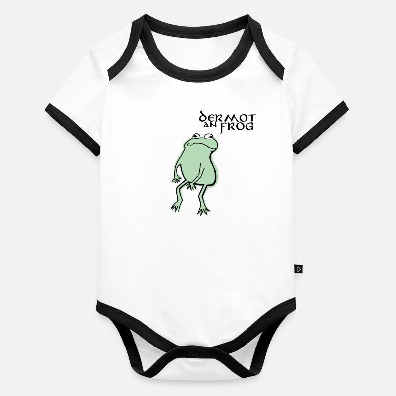 Frosch in irischer Sprache Baby Bio-Kurzarm-Kontrastbody