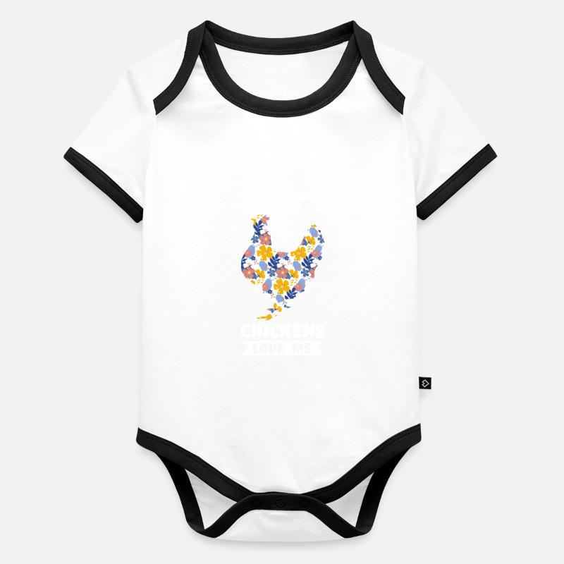 Hühner Hühnerhaltung Geschenk Baby Bio-Kurzarm-Kontrastbody
