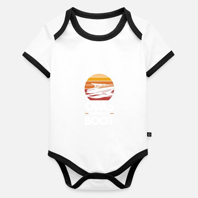 Boot Opa Großvater Geschenk Baby Bio-Kurzarm-Kontrastbody