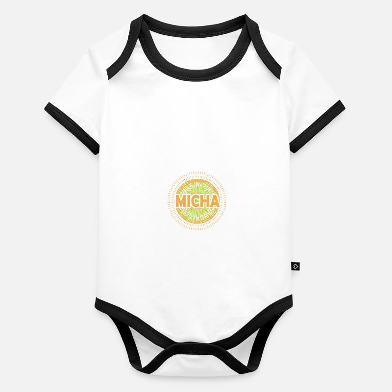 Michée Body Bébé bio contrasté manches courtes
