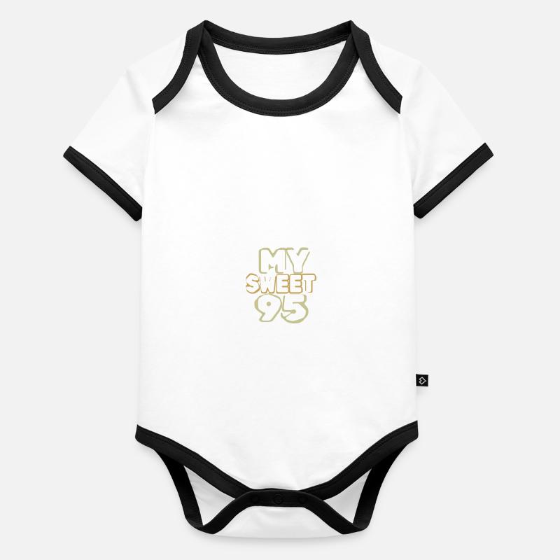 Geburtstag 95 Baby Bio-Kurzarm-Kontrastbody