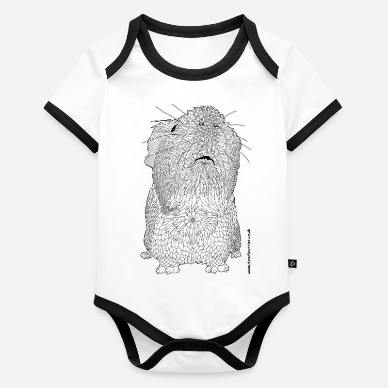 Curious guinea pig Organic Baby Contrasting Bodysuit