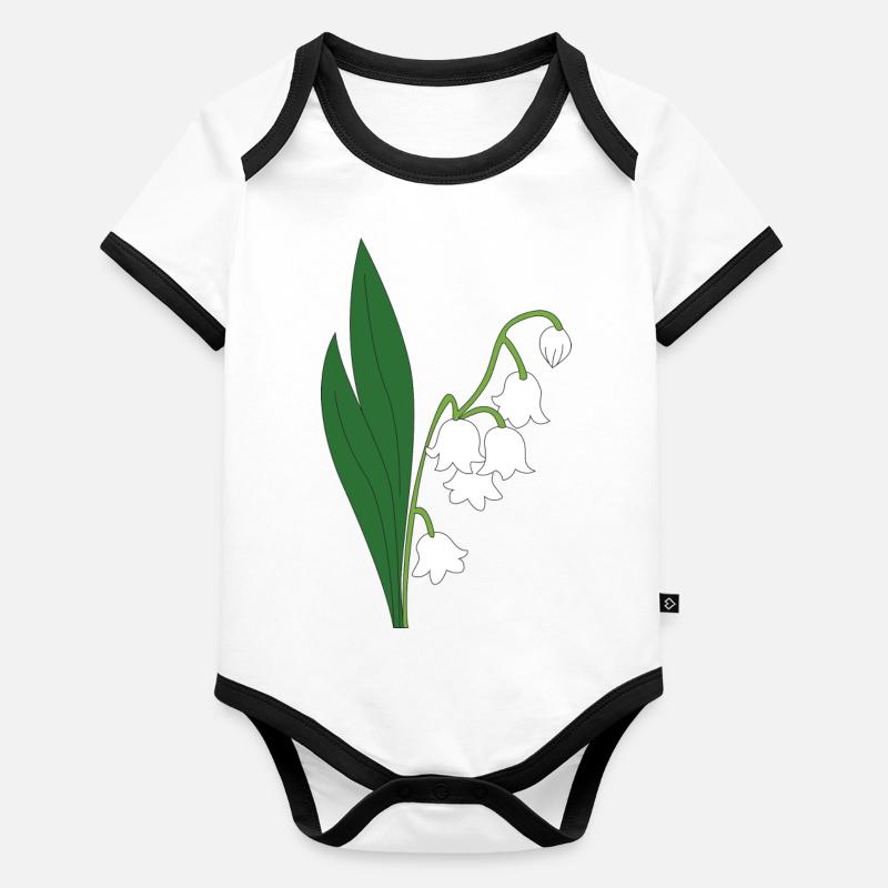 muguet fleur Body Bébé bio contrasté manches courtes