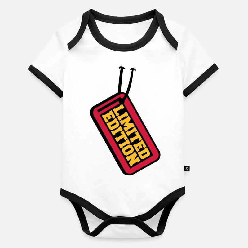 Limited Edition Price Tag Design Body Bébé bio contrasté manches courtes