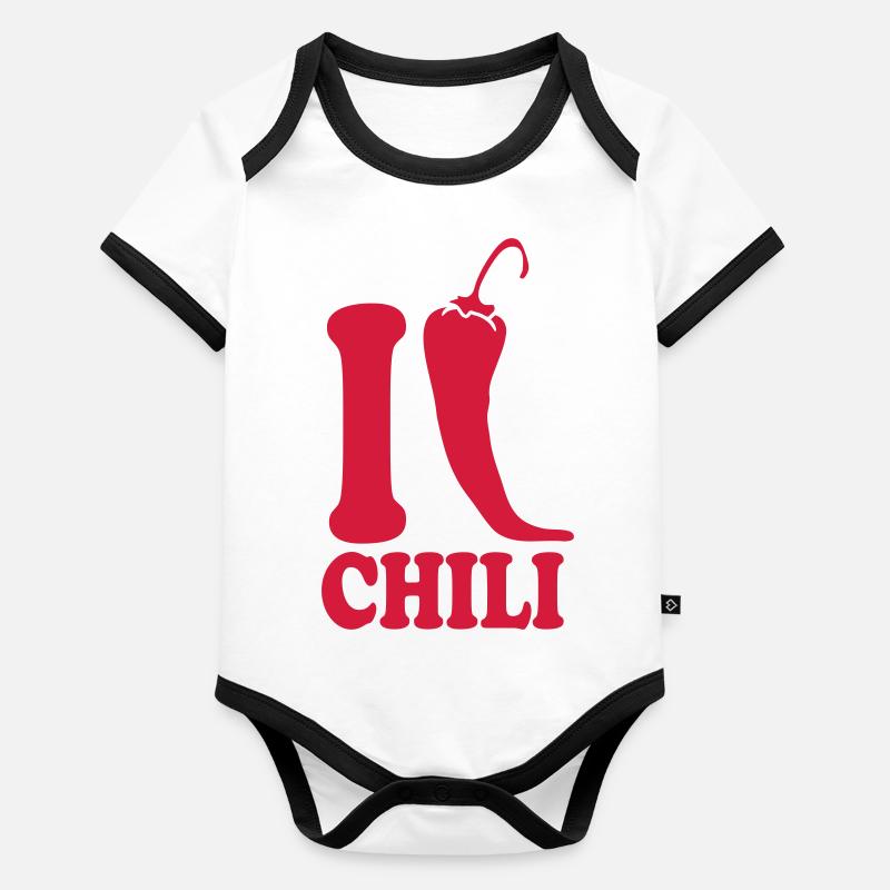 J'adore le Logo de Peperoni piments Chili Body Bébé bio contrasté manches courtes