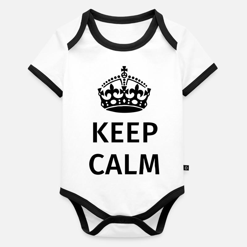 Keep Calm Body Bébé bio contrasté manches courtes