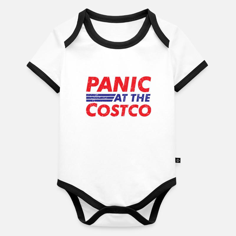 Panic At The Costco Vintage Distressed Organic Baby Contrasting Bodysuit