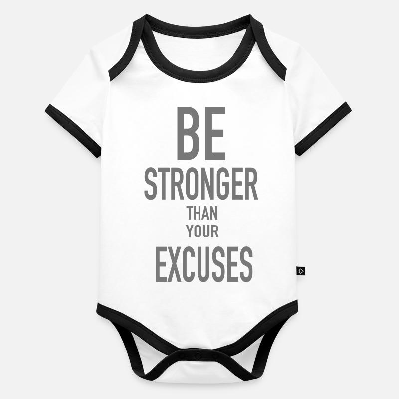 Être plus fort Body Bébé bio contrasté manches courtes