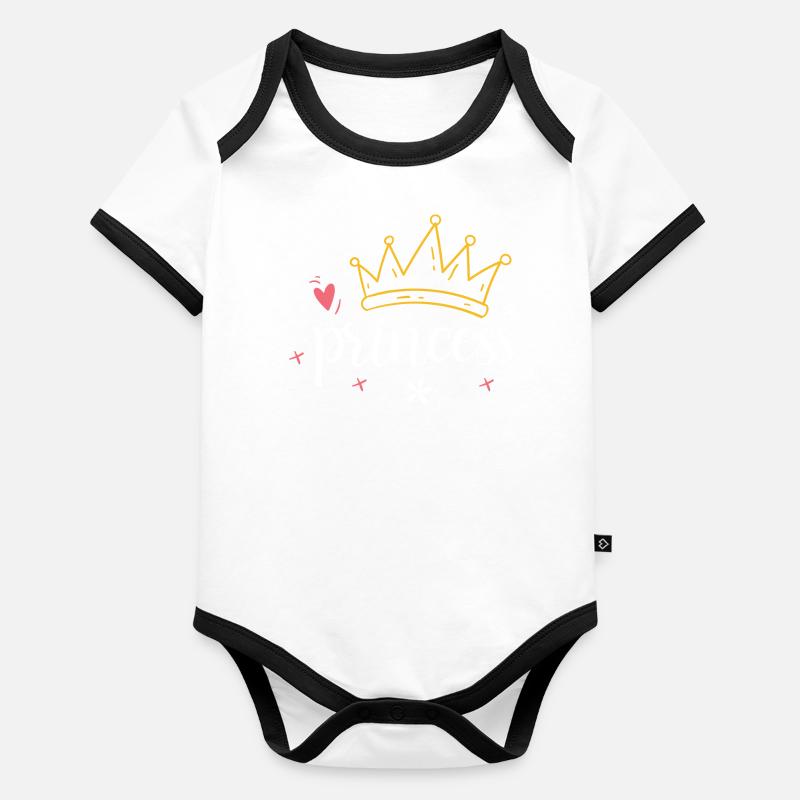 Couronne - Diadème Princesse, Princess Body Bébé bio contrasté manches courtes