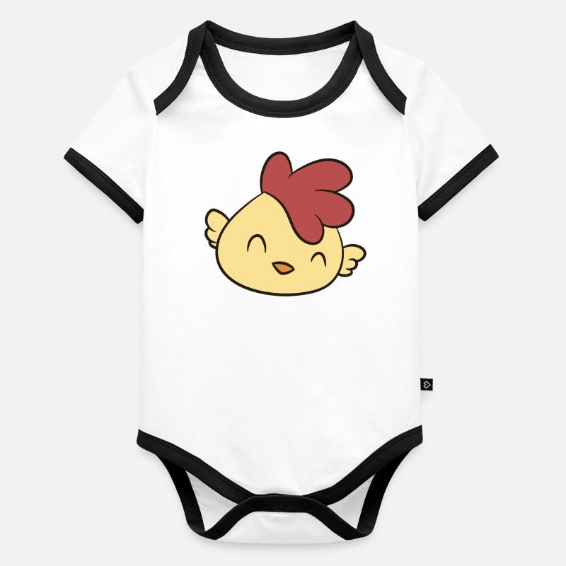 Chicken - Happy Chick Organic Baby Contrasting Bodysuit