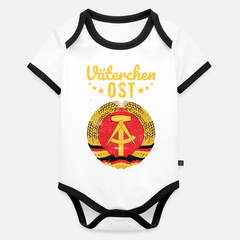 Väterchen Ost DDR Ossi Geschenkidee Baby Bio-Kurzarm-Kontrastbody