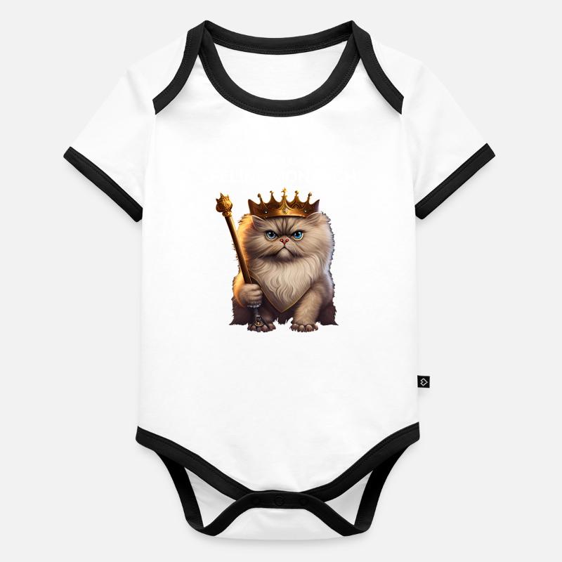 Cat Parents Saying Kitten Organic Baby Contrasting Bodysuit