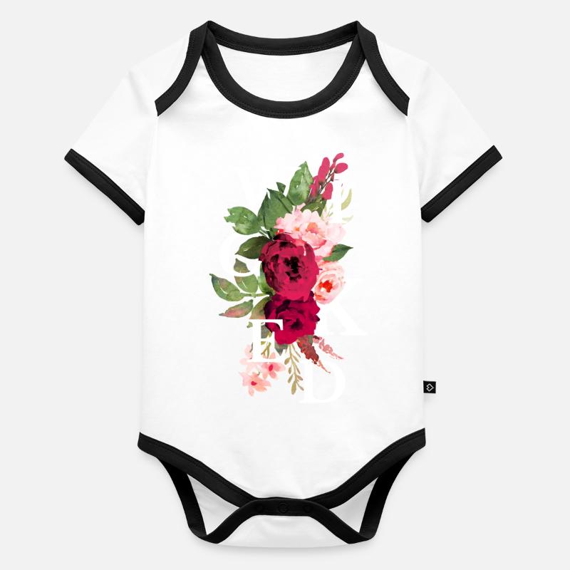 Wicked flowers Organic Baby Contrasting Bodysuit