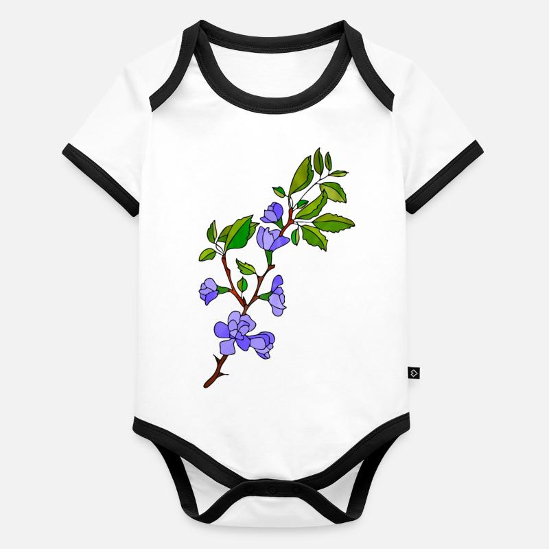 Fleur Body Bébé bio contrasté manches courtes