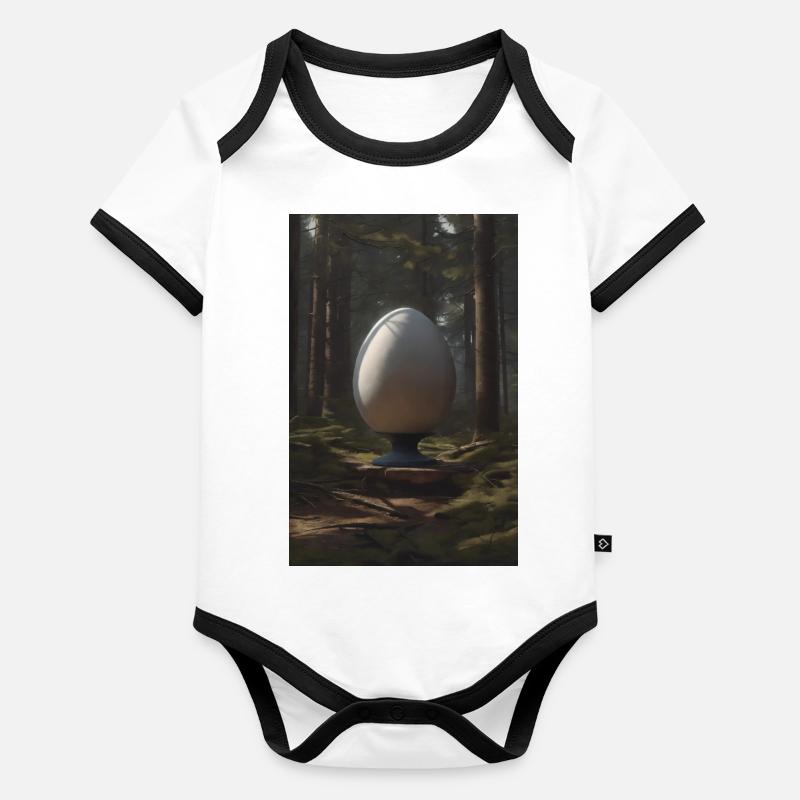 Das Ei im Wald Eins Baby Bio-Kurzarm-Kontrastbody