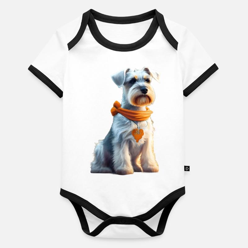 beautiful dog Organic Baby Contrasting Bodysuit