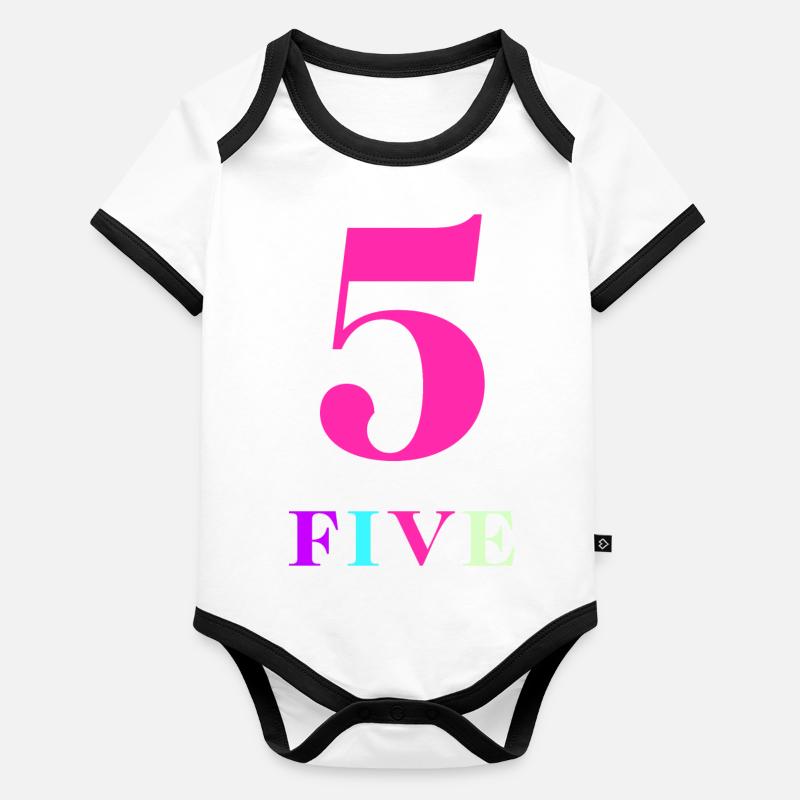 Five -5e anniversaire Body Bébé bio contrasté manches courtes