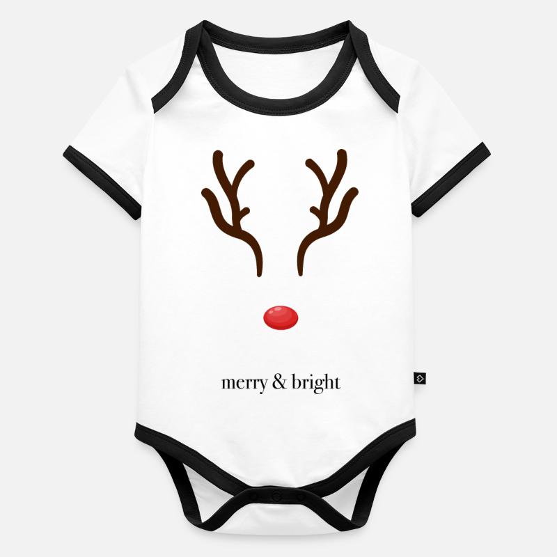 Joyeux Brillant Body Bébé bio contrasté manches courtes