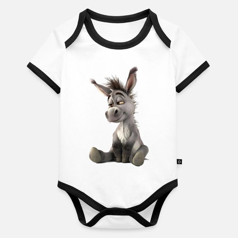 Donkeys are idiosyncratic animals Organic Baby Contrasting Bodysuit