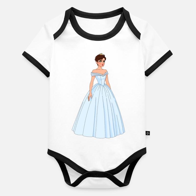 Princess Victoire Body Bébé bio contrasté manches courtes