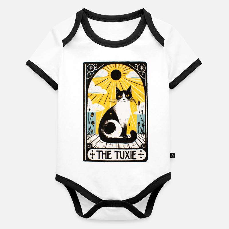 Tarot de lutin Body Bébé bio contrasté manches courtes