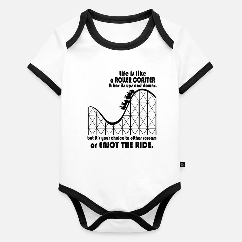 La vie est comme un roller coaster Body Bébé bio contrasté manches courtes